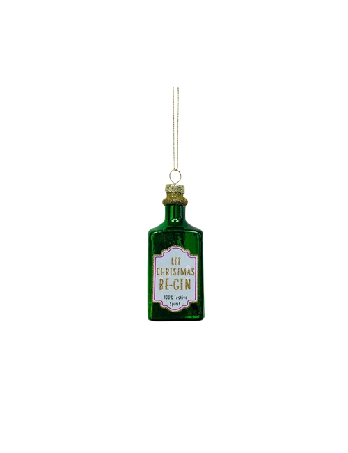 GLASS CHRISTMAS GIN BOTTLE