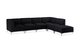 Black Ribbed Velvet Corner Sofa