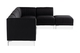 Black Ribbed Velvet Corner Sofa