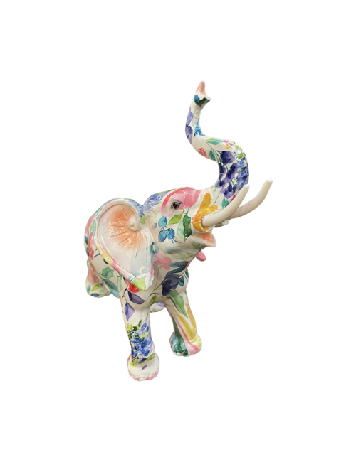 22cmh pastel floral elephant