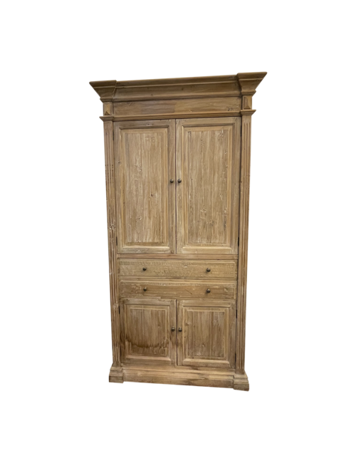 Large Recycled Pine 2 Drawer 4 Cupboard Cabinet