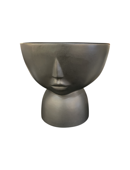 Black face vase on stand