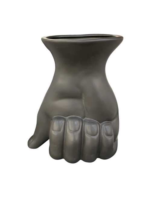 Black large fist vase