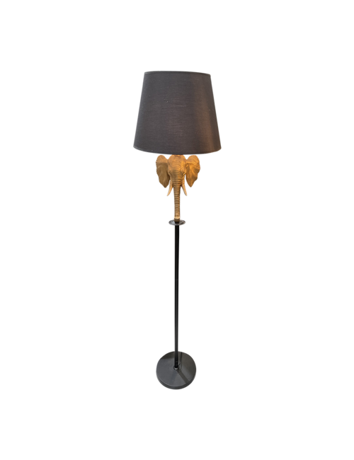 GOLD/BLACK ELEPHANT FLOOR LAMP