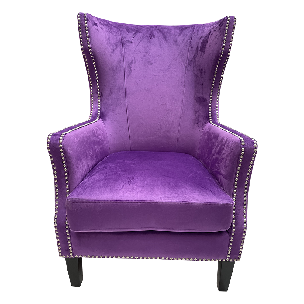 Purple cheap wingback chair