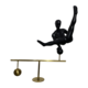 Gymnast on gold bar