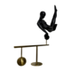 Gymnast on gold bar