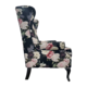 Black Floral Wingback Chair