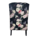 Black Floral Wingback Chair