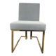 Gold Stainless Dining Chair Blue Fabric