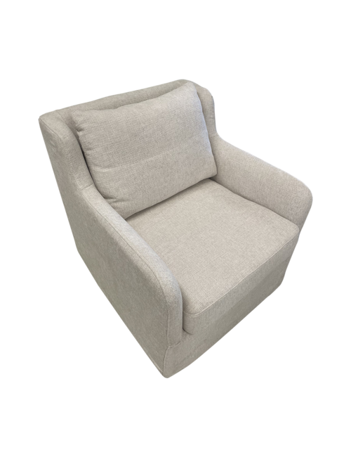 LINEN SWIVEL ARMCHAIR