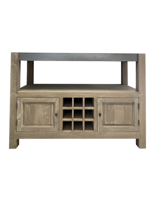 130CML 2 CUPBOARD 9 BOTTLE WINE HOLDER SIDEBOARD