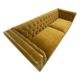 ARIANA TUFTED 3 SEAT SOFA WITH GOLD STAINLESS BASE