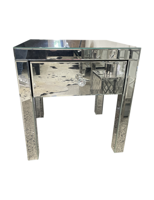 1 DRAWER MIRRORRED SIDE TABLE