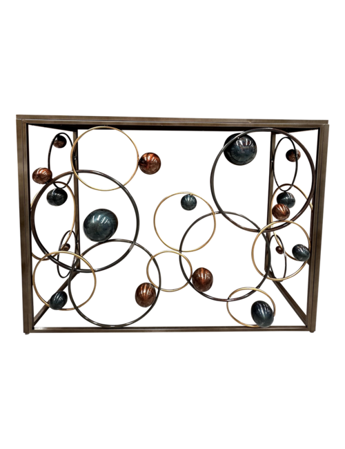 BLUE AND COPPER BALL CONSOLE