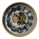 Gold Rimmed Round Cog Clock