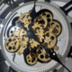 Gold Rimmed Round Cog Clock