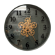 ROUND ARMY GREEN WITH GOLD COGS CLOCK 