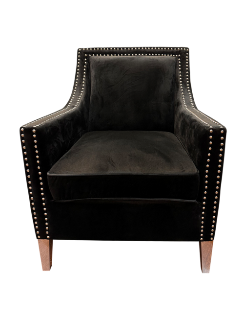 Black velvet armchair