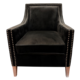 Black velvet armchair