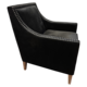 Black velvet armchair