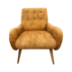 GOLD AGED VELVET ARMCHAIR ON GLOSS GOLD LEGS