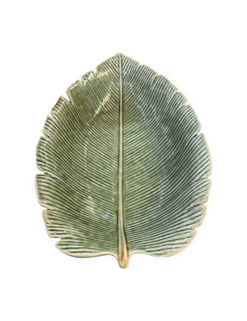 medium green leaf plate