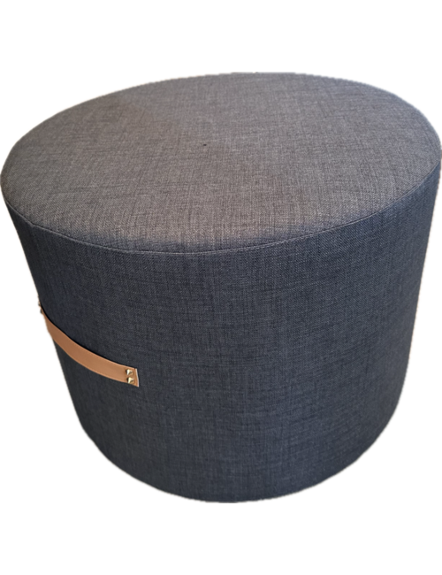 54cmd Black fabric ottoman