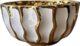 White and gold pinstripe pot