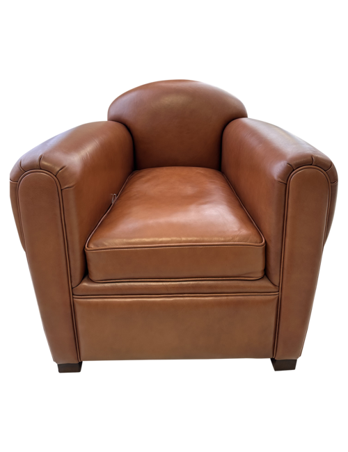 Brown leather club chair