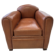 Brown leather club chair