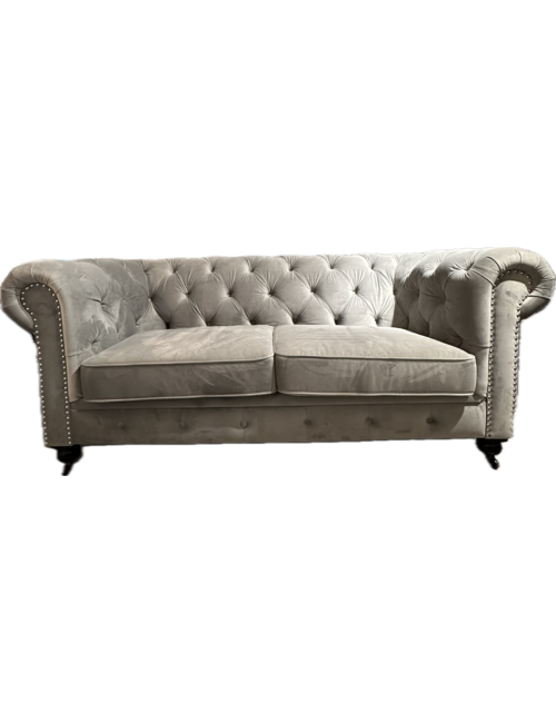 Grey Chesterfield 2 Seat Sofa