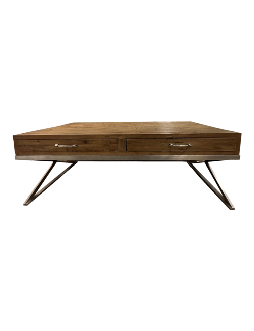 140Cml Solid Wood And Stainless Leg Coffee Table