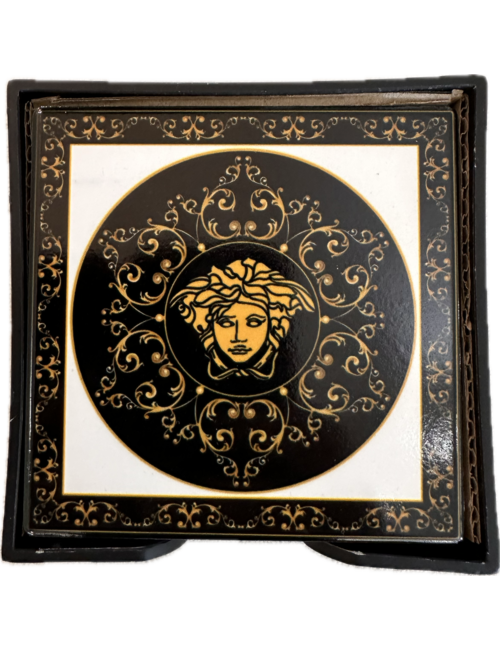 11cmsq set4 Black medusa coasters