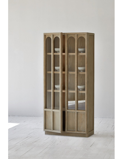 *VILLA DISPLAY CABINET OAK & GLASS