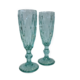 SET 6 AQUA DIAMOND CHAMPAGNE GLASSES