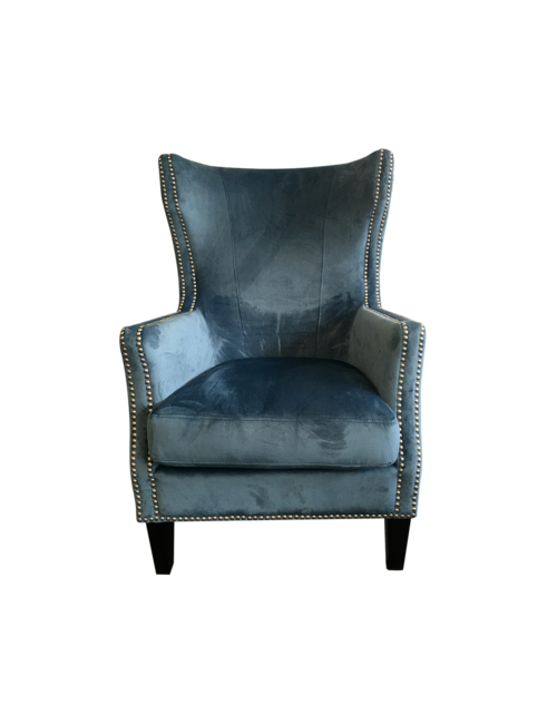 ASHTON ARMCHAIR IN DARK AQUA VELVET