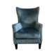 ASHTON ARMCHAIR IN DARK AQUA VELVET