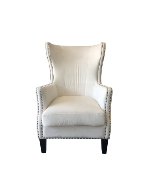 ASHTON ARMCHAIR IN WHITE VELVET