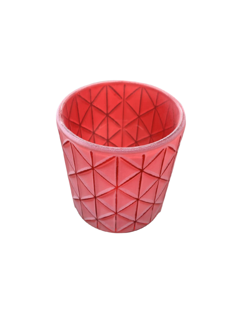 RED FROSTED DIAMOND LARGE VOTIVE HOLDER