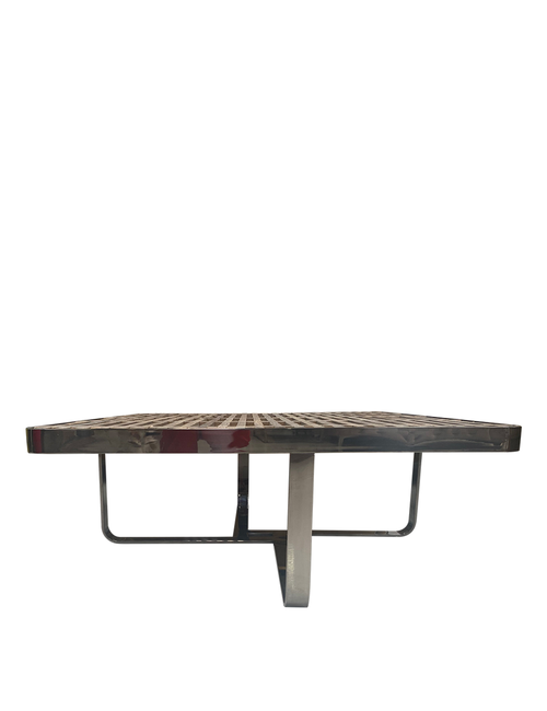 120CML RECYCLED ELM AND STAINLESS BAHAMA COFFEE TABLE