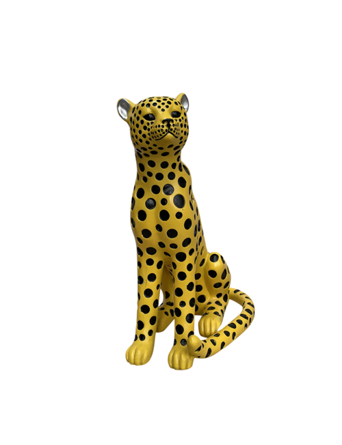 SMALL BLACK & YELLOW LEOPARD LOOK RIGHT