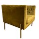 RONAN CHAIR IN COPPER GOLD VELVET SQUARE ARM GOLD LEG 