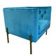 RONAN CHAIR IN TEAL VELVET SQUARE ARM GOLD LEG 