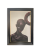 LADY WITH WHITE EYELASHES AND LOOP HAIR FRAMED ART