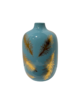 Blue And Gold Feather Vase