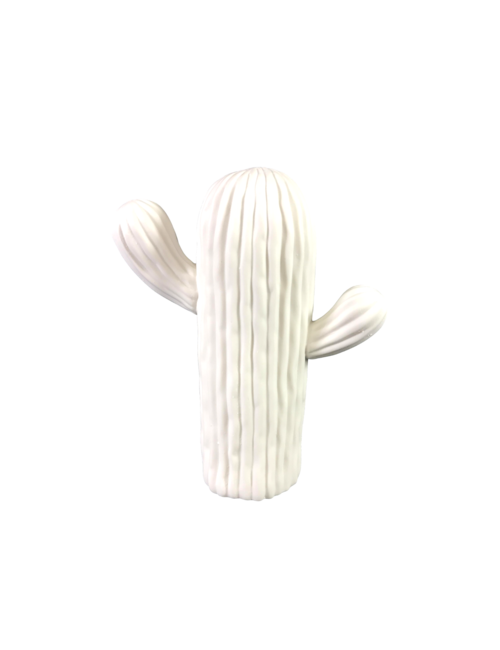 SMALL WHITE PORCELAIN AMERICAN CACTUS IN POT