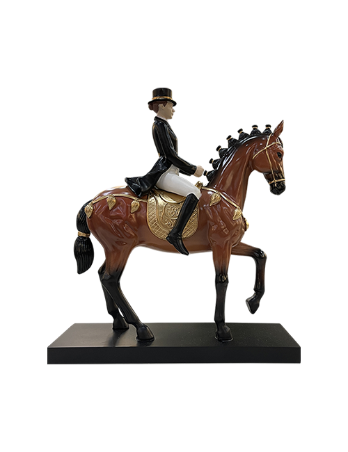 Dressage Lady On Brown Horse