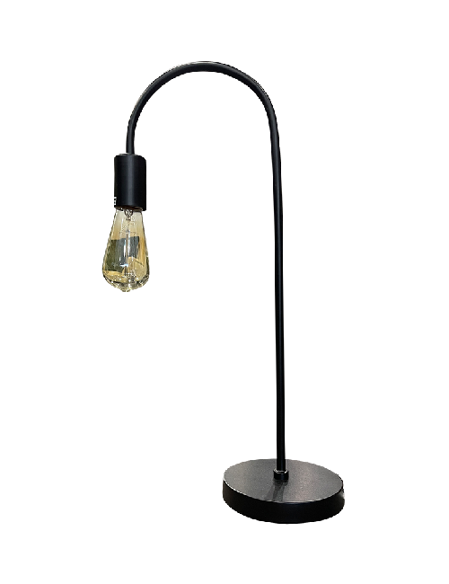 BLACK INDUSTRIAL CURVE TABLE LAMP