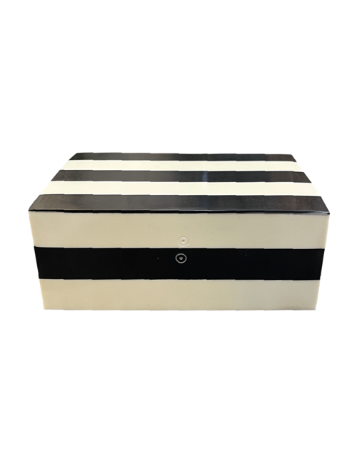 SMALL BLACK & WHITE STRIPE STORAGE BOX